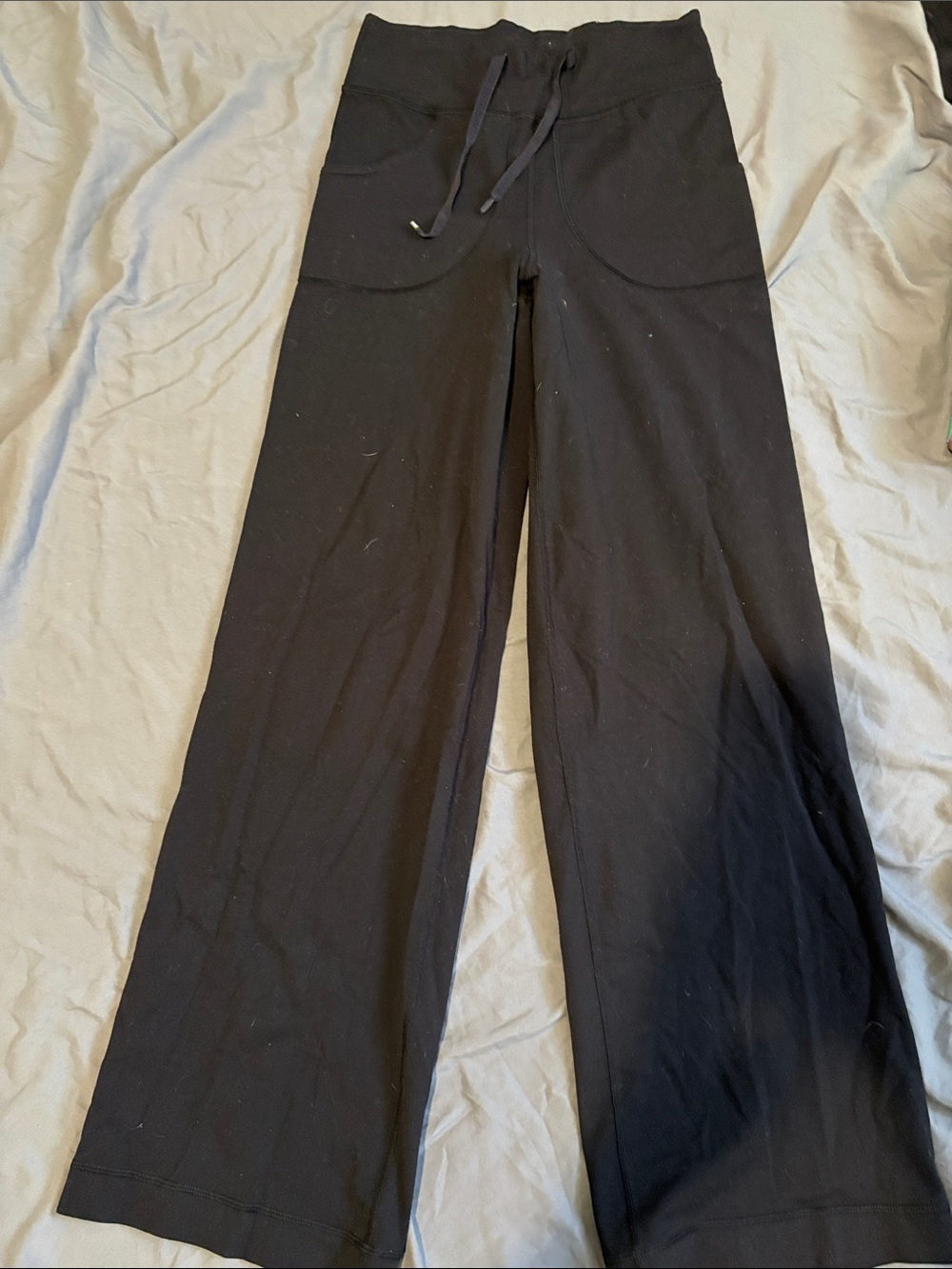 lululemon athletica Wide Leg Drawstring Pants in Black